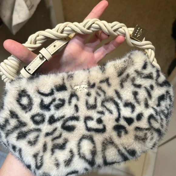 GANNI Bou Bag - NWT - Mini Fur PrintLeopard